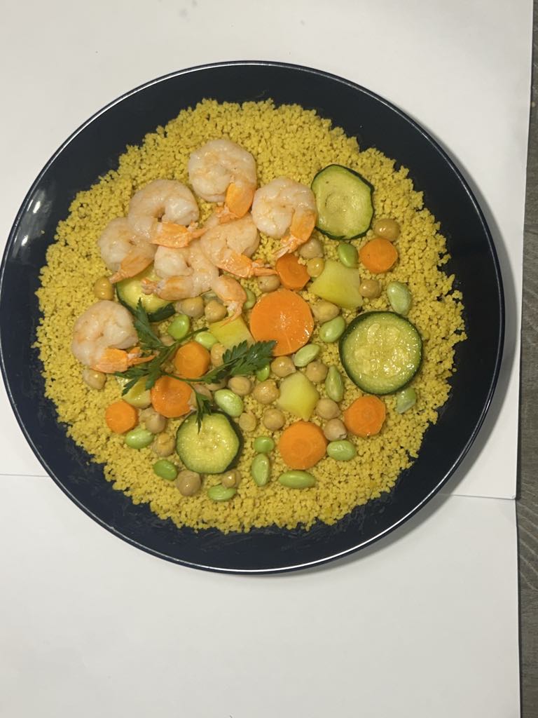 Couscous aux crevettes et légumes